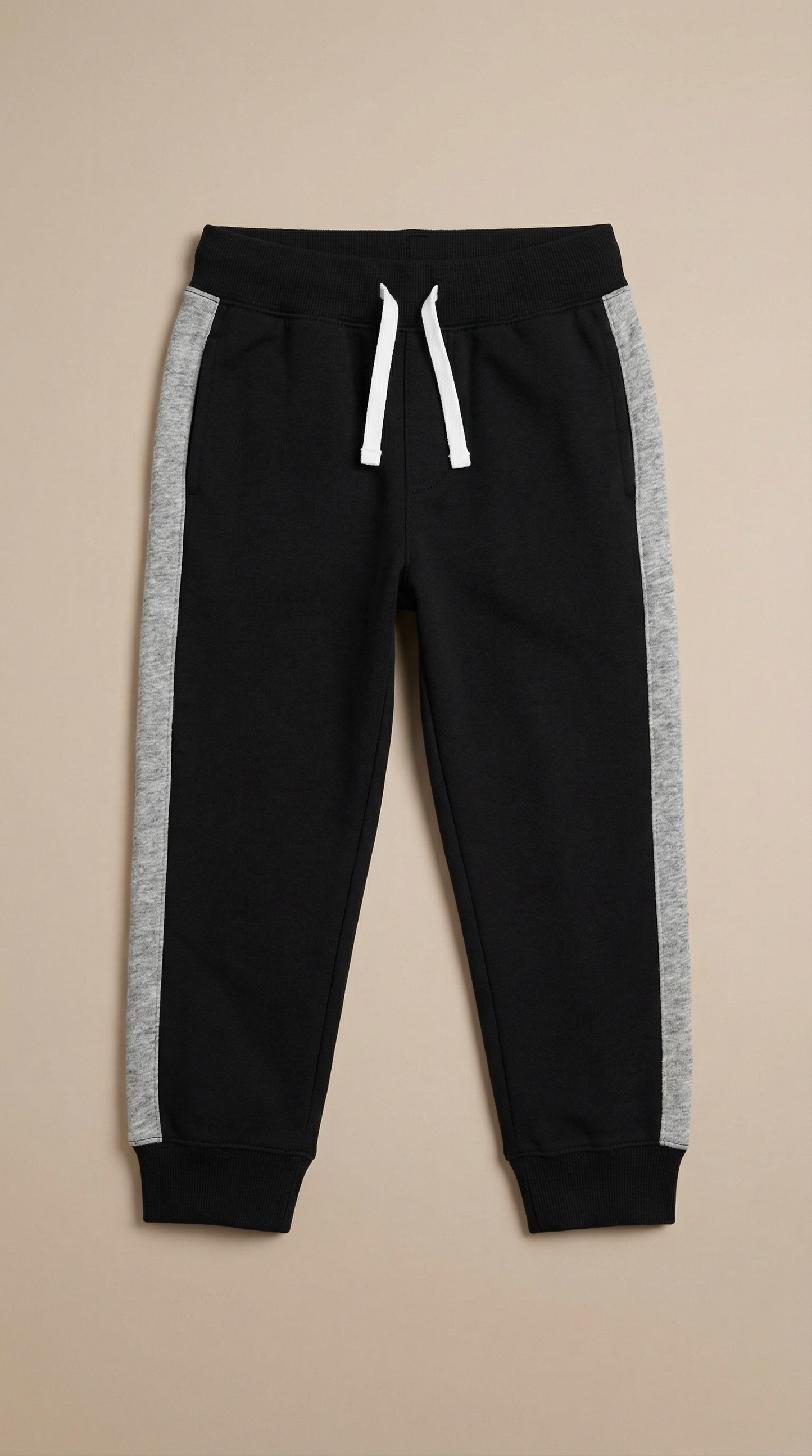 Black Joggers with Gray Stripe Detail (3T)
