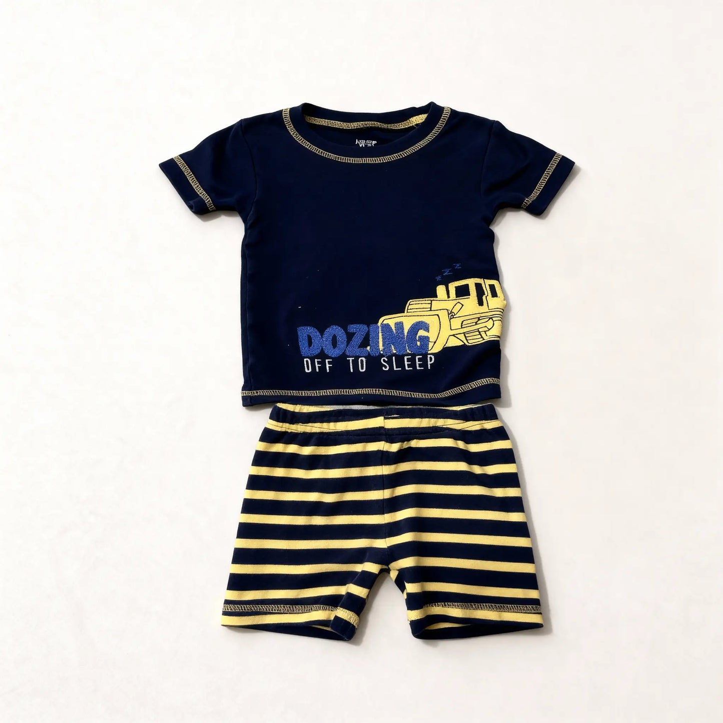 'Dozing Off to Sleep' Construction Pajama Set (18M)