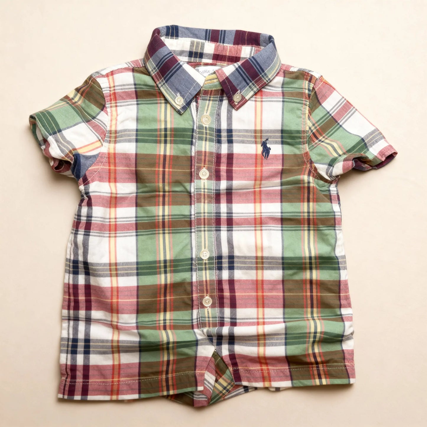 Ralph Lauren Madras Plaid Button-Down Shirt (18M)