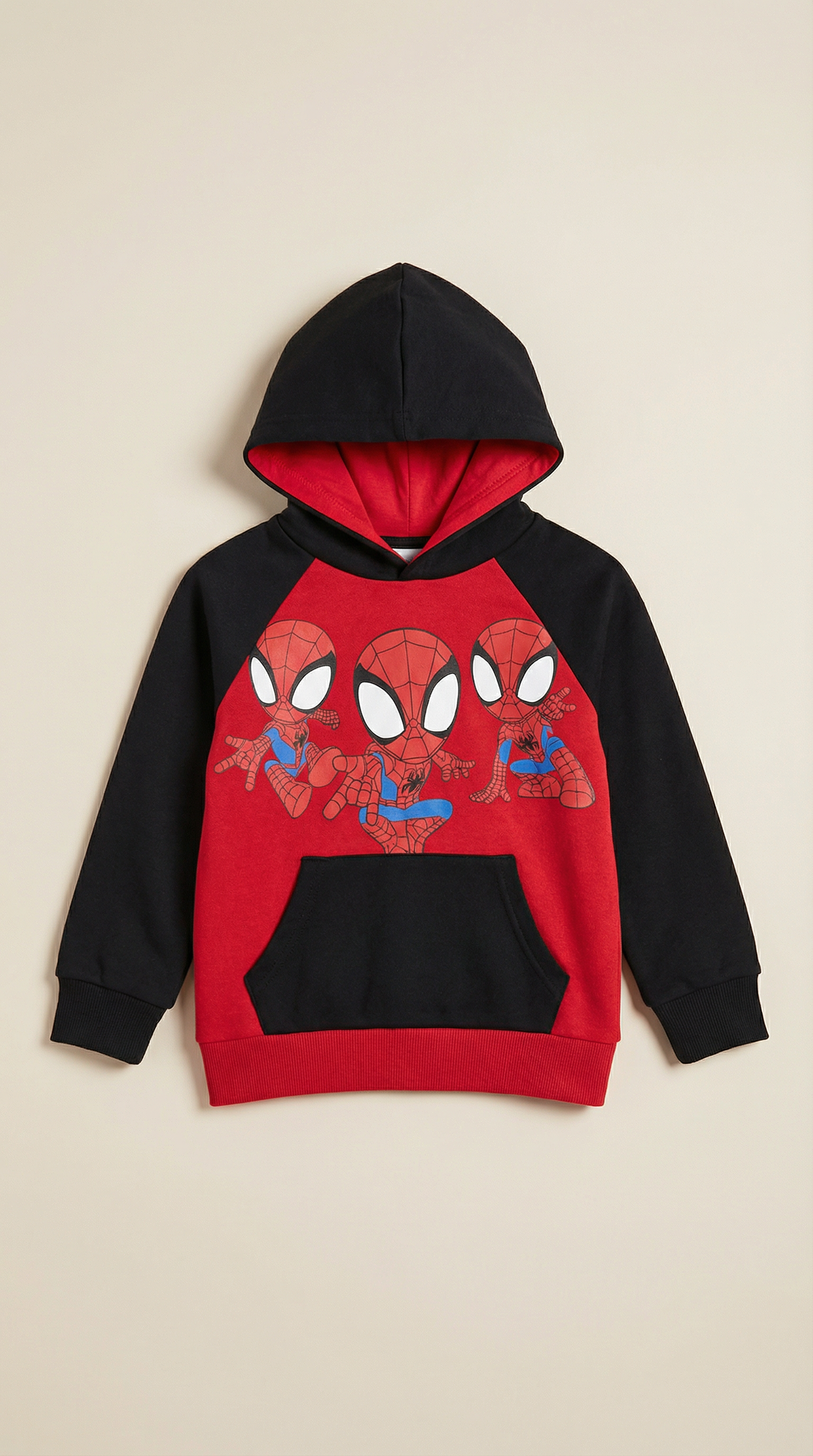 Spider-Verse Multi-Character Hoodie - Black & Red (3T)