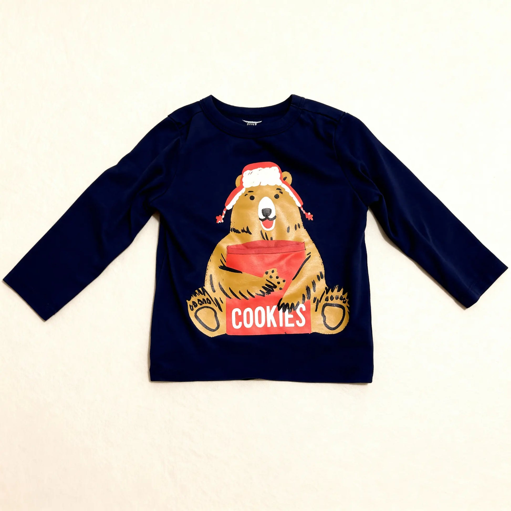 Holiday Bear 'Cookies' Long Sleeve Shirt - Navy (18M)