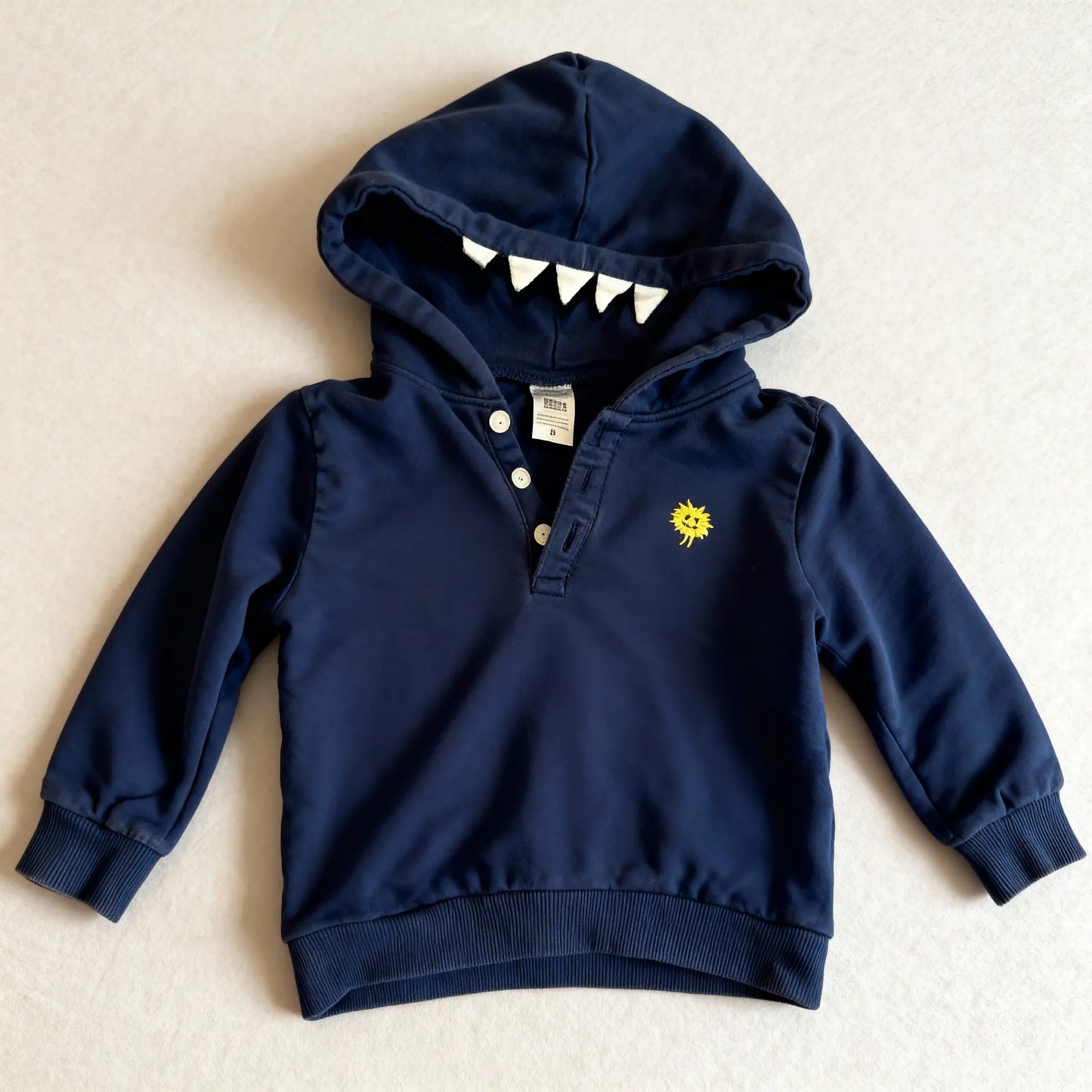 Navy Monster Hoodie with Teeth Hood (18M)