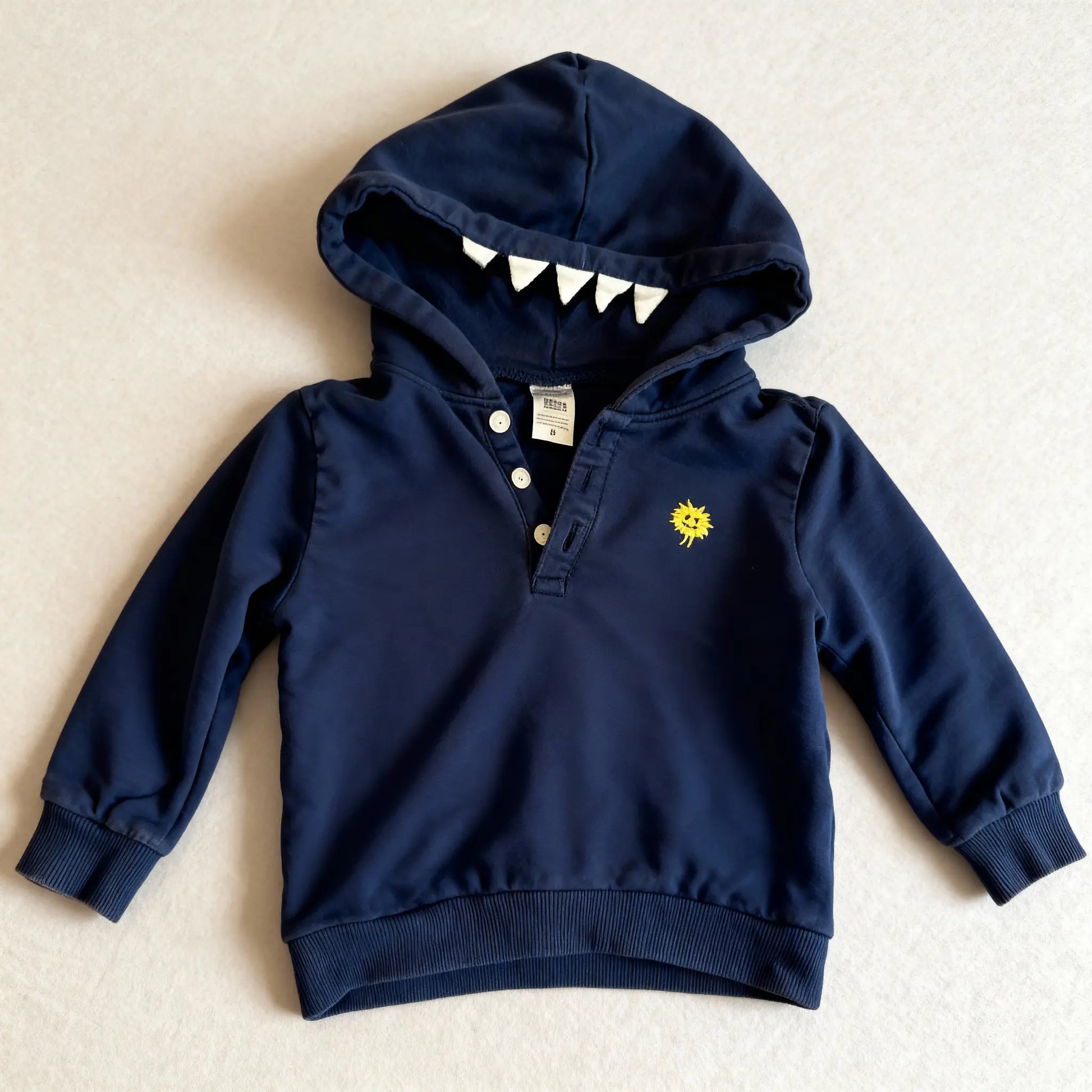 Navy Monster Hoodie with Teeth Hood (18M)