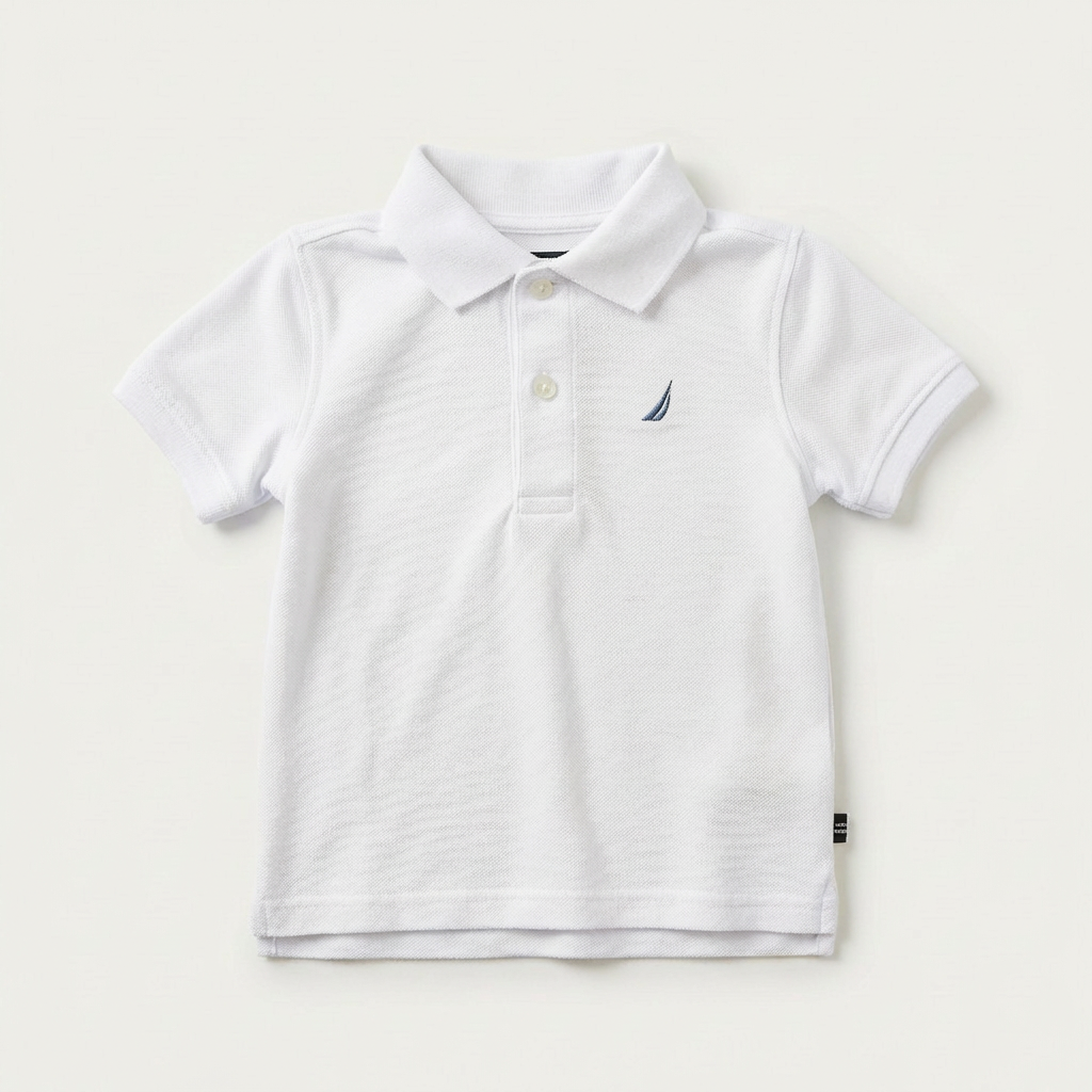 Nautica Classic White Polo Shirt with Sailboat Logo (18M)