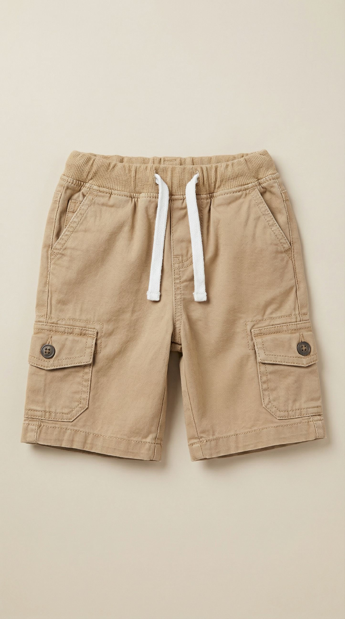 Khaki Cargo Shorts with Drawstring (3T)
