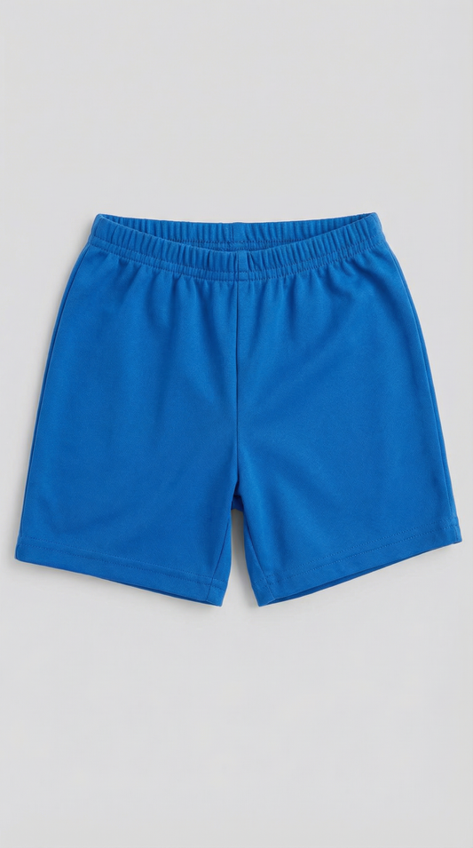Bright blue comfortable shorts with elastic waistband, size 2T