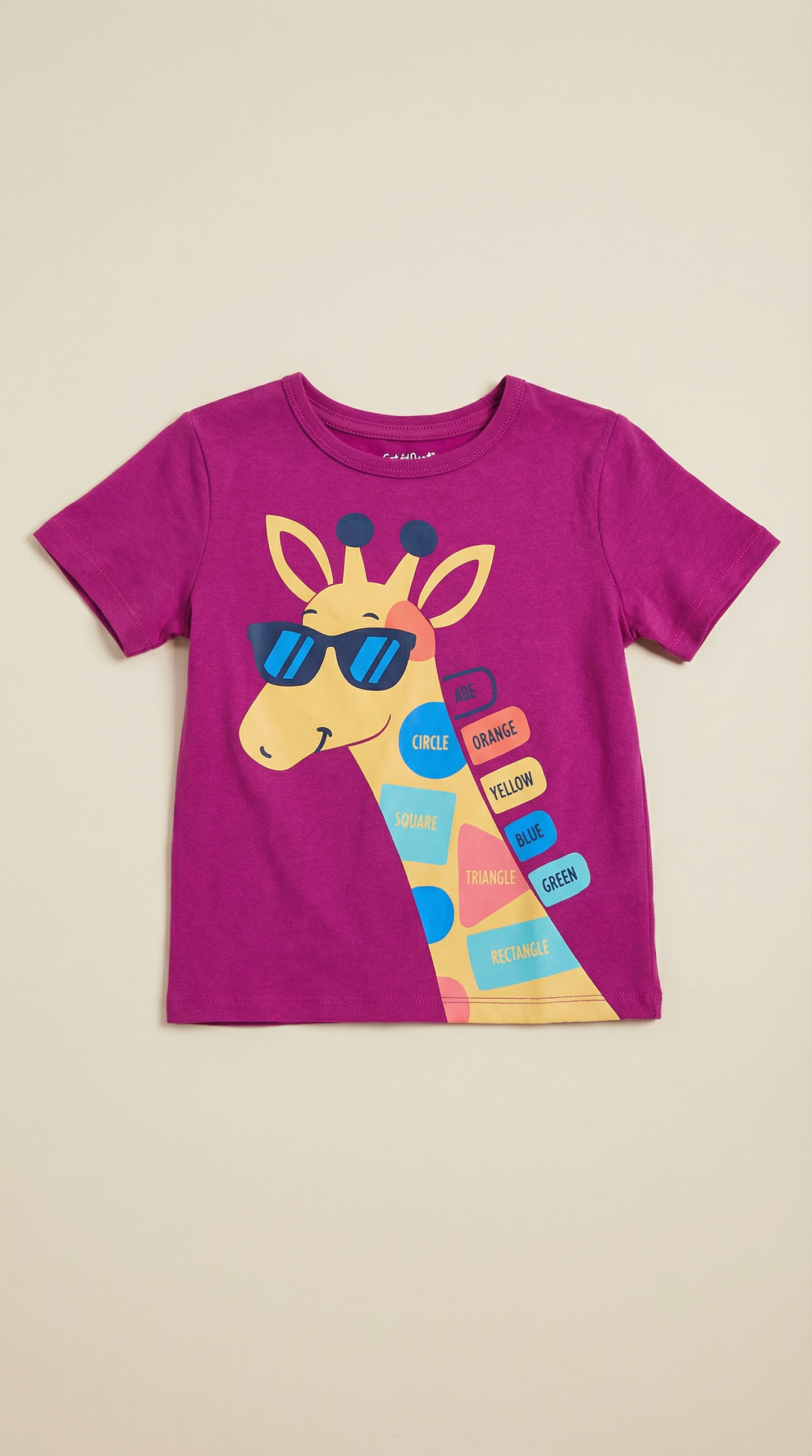 Educational Giraffe T-Shirt - Shapes & Colors (3T)