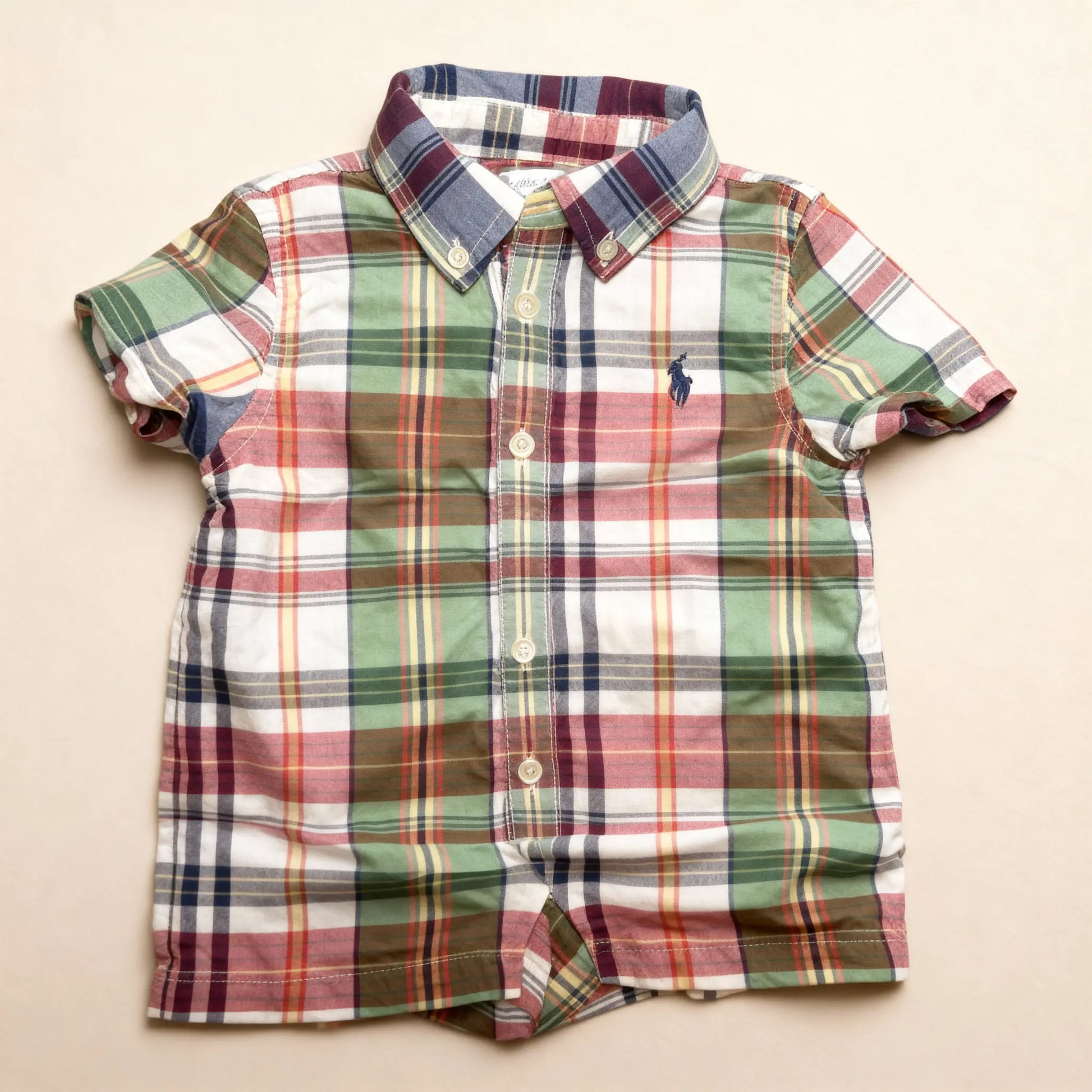 Ralph Lauren Madras Plaid Button-Down Shirt (18M)