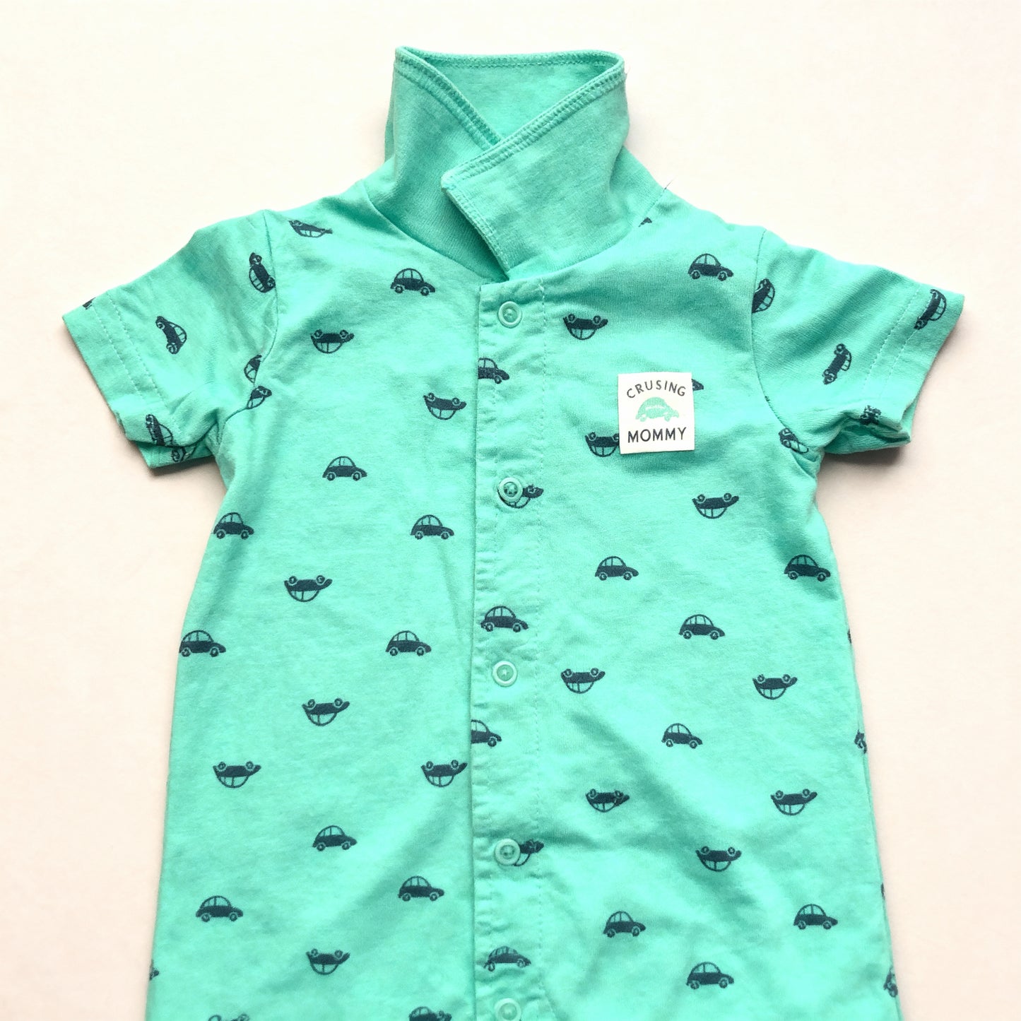 Cruising with Mommy Light Teal Toddler Top