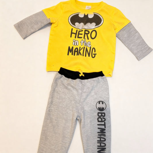 Batman Hero Set - Cozy Tee & Pants for Little Superheroes