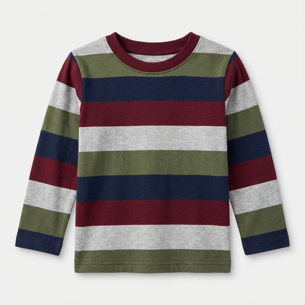 Cozy Striped Long Sleeve Shirt for Kids (2T)