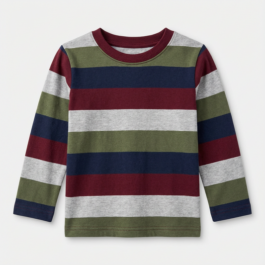 Cozy Striped Long Sleeve Shirt for Kids (2T)